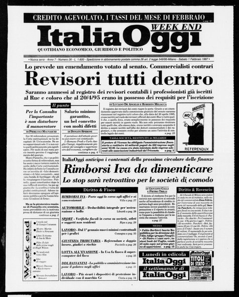 Italia oggi : quotidiano di economia finanza e politica